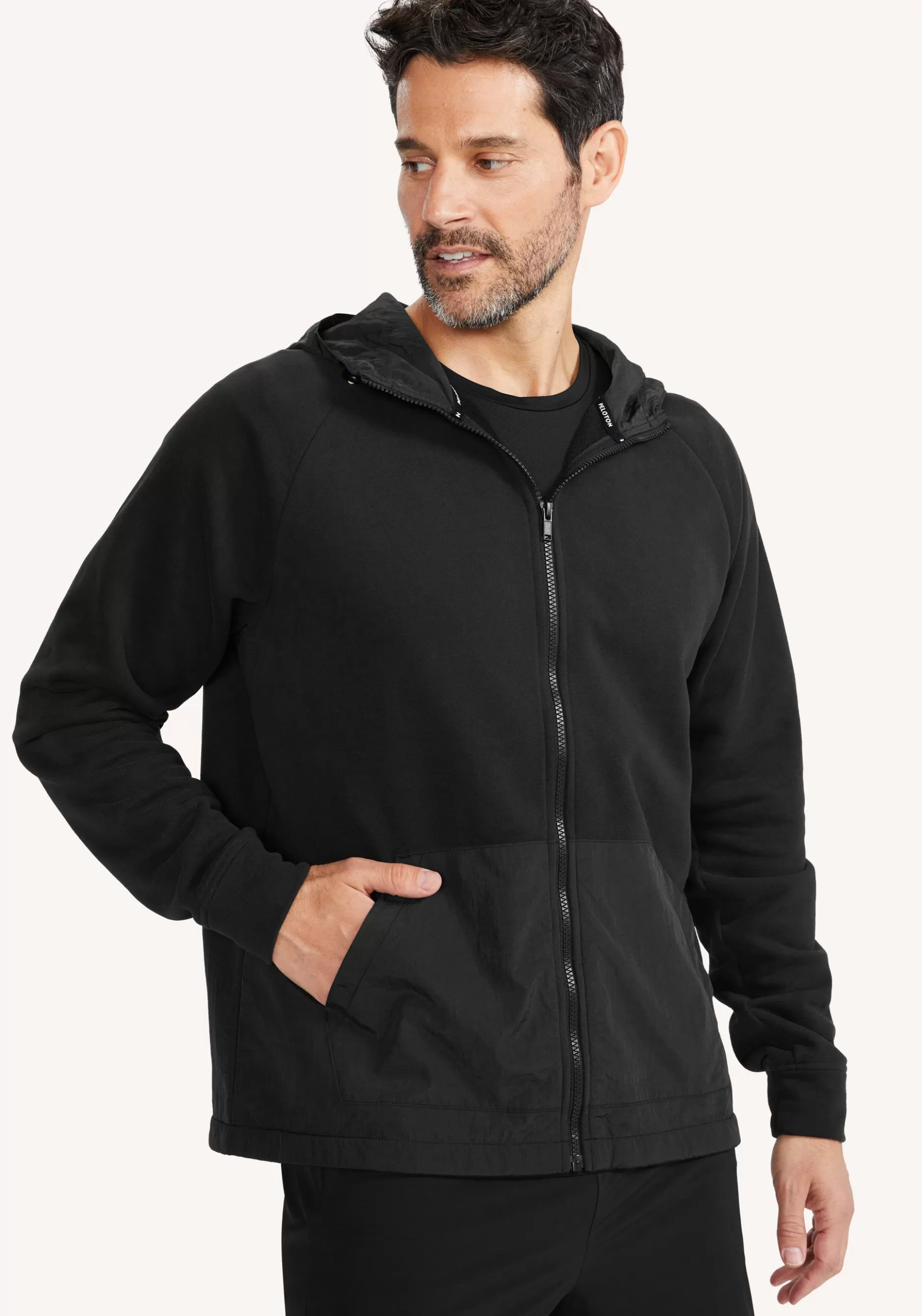 Flash Sale Terry Fabric Blocked Hooded Full Zip Men Tops